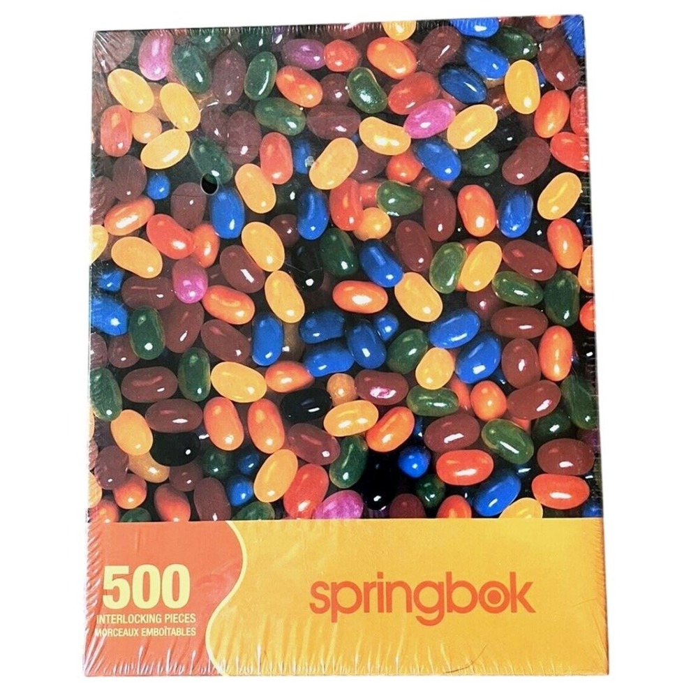 New Springbok 500 Piece Jelly Bean Jigsaw Puzzle Rainbow Colorful FUN!‎
